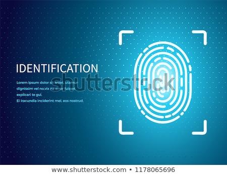 Stockfoto: Fingerprint Verification Poster With Text Vector