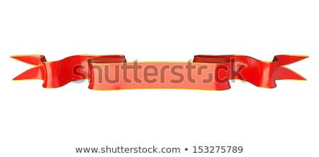 Foto stock: Red Ribbon With Ripples Useful As Badge Or Sticker