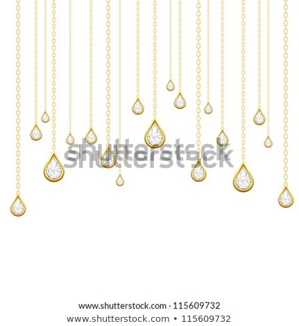 Jewelry Golden Chain With Red Diamand Stok fotoğraf © tassel78