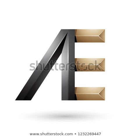 Foto d'archivio: Black And Beige Pyramid Like Dual Letters Of A And E Vector Illu