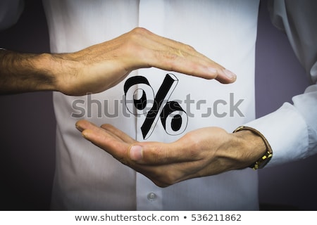 Foto d'archivio: Hands Holding Percentage Symbol