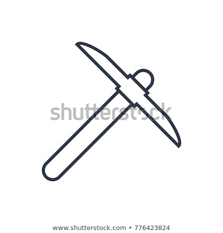 Stock photo: Miner With Pickaxe Icon Vector Outline Illustration