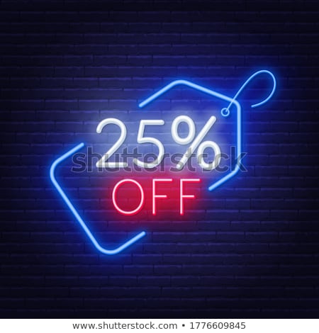 ストックフォト: 25 Percent Off Neon Sign On A Dark Background