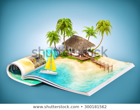 Zdjęcia stock: Creative Concept Image Of Seascape In Pages Of Book