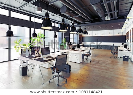 Stockfoto: Modern Officeinterior With Whiteboard 3d Rendering