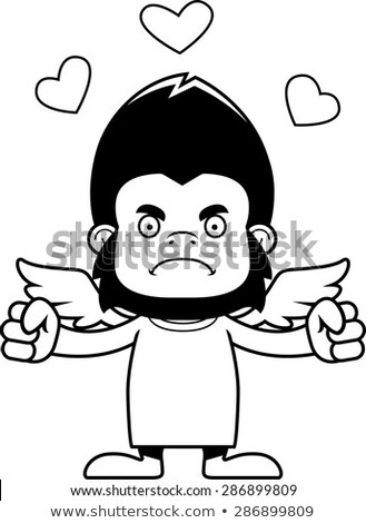 [[stock_photo]]: Cartoon Angry Cupid Gorilla