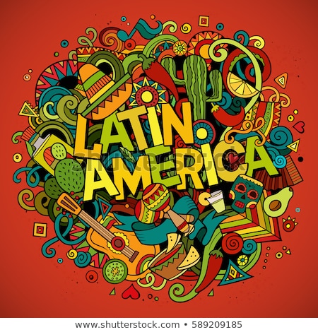 Zdjęcia stock: Cartoon Doodles Latin America Illustration