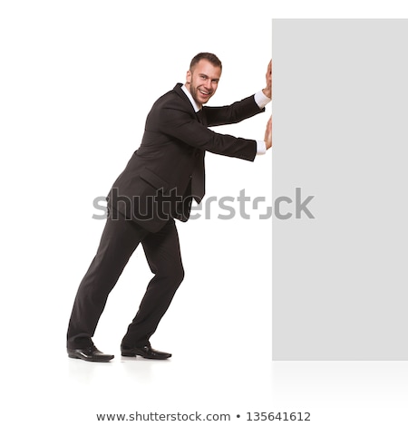 Stock photo: Business Man Push Something