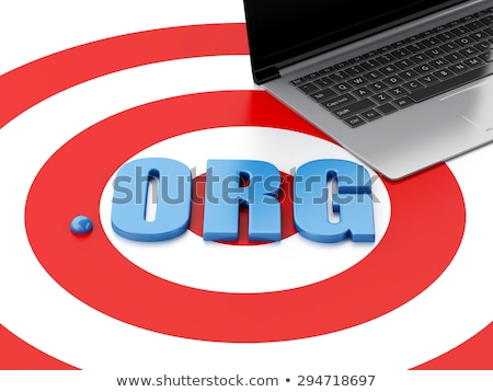 Foto stock: 3d Laptop Pc And Word Org On Target