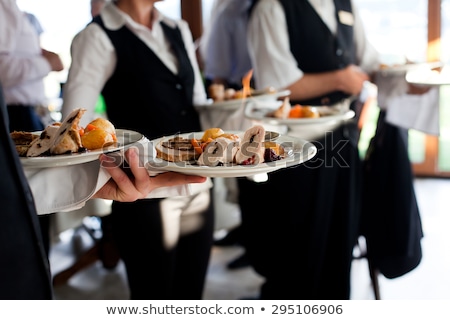 Foto stock: Waiter Service Restaurant Meal