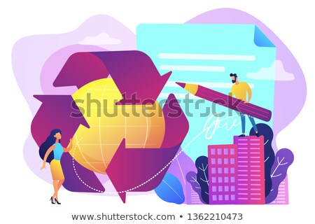 Foto stock: Government Mandated Recycling Concept Vector Illustration