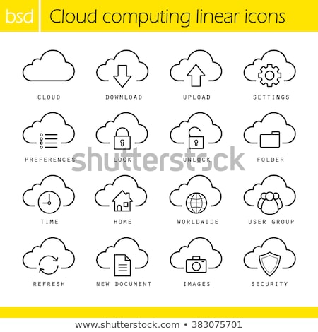 Stock foto: Cloud Storage Settings Linear Icon Thin Line Illustration Web Hosting Preferences Cloud Computing