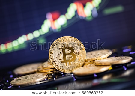 Zdjęcia stock: Golden Bitcoin Coin Virtual Money Financial Chart