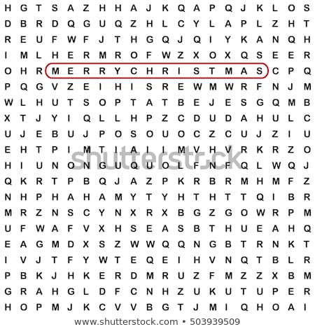 Foto stock: Christmas Card - Word Search Puzzle