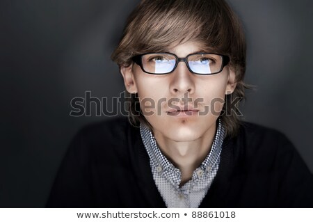 Stok fotoğraf: Portrait Of Young Esquire Man With Smart And Wise Look Looking