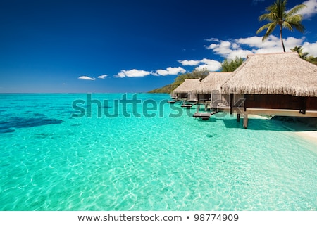 ストックフォト: Villas On The Tropical Beach With Steps Into Water