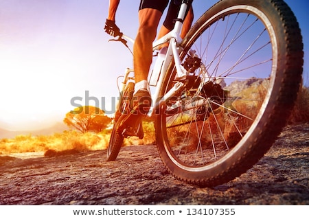 Stockfoto: Male Athlete Riding Bicycle