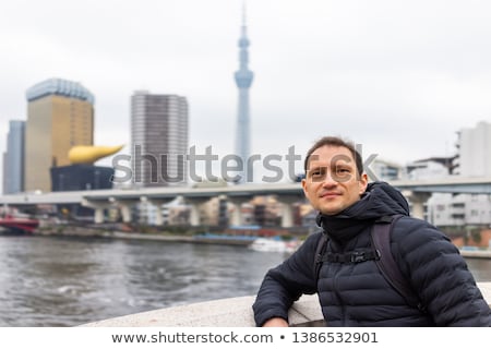 Stock foto: Tokyo Tower Face Cloudy Sky