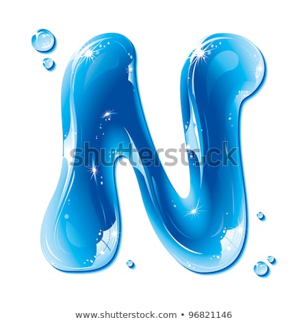 Zdjęcia stock: Abc Series - Water Liquid Letter - Capital N  
