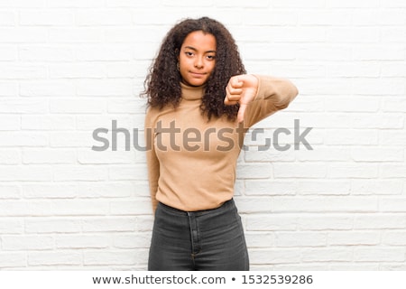 Stock fotó: Angry Woman Thumbs Down