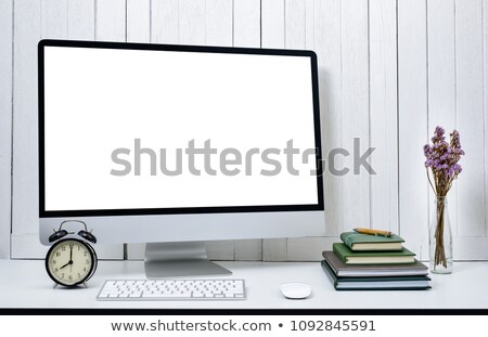 Foto stock: Flowera And Wooden Wall Background