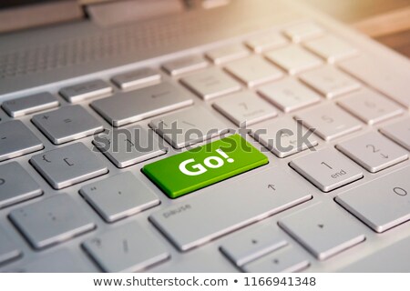 Zdjęcia stock: Solution - Written On Green Keyboard Key