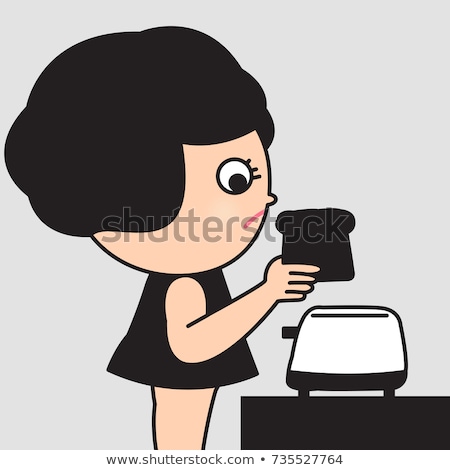 Stockfoto: Burnt Toast Coming Out Of Toaster