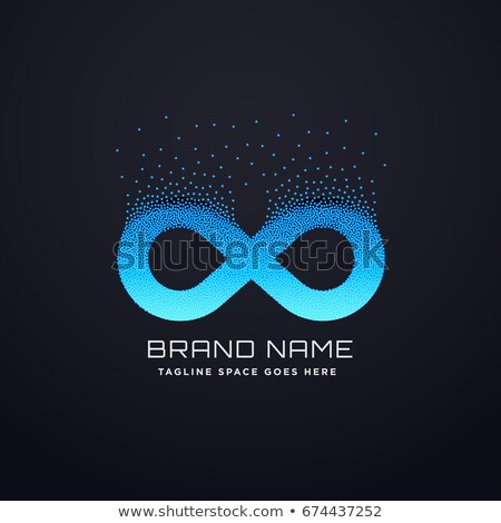 Foto stock: Digital Infinity Logo Design With Florating Particles