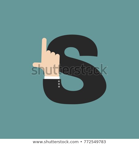 ストックフォト: S Letter Businessman Hand Font It Shows Finger Print Arm Symbo