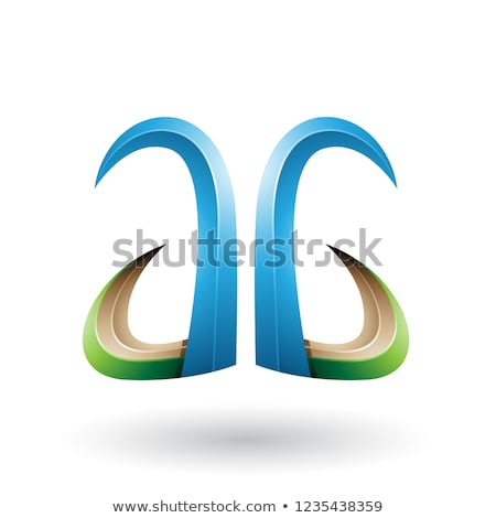 Foto d'archivio: Blue And Green 3d Horn Like Letter A And G Vector Illustration