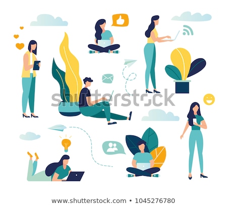 Stockfoto: We Chat Symbol Web Icon Comments Color Messenger Icon Vector Illustration
