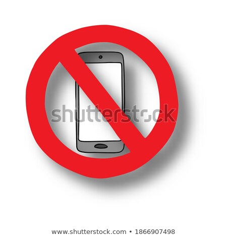 Zdjęcia stock: Drawn Smartphone Prohibition Sign
