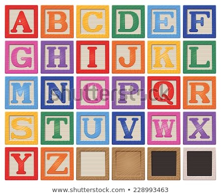 Foto stock: Wooden Alphabet Blocks