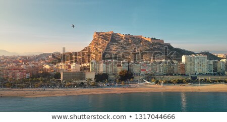 ストックフォト: Panoramic Image People Swimming And Sunbathing On The Picturesqu