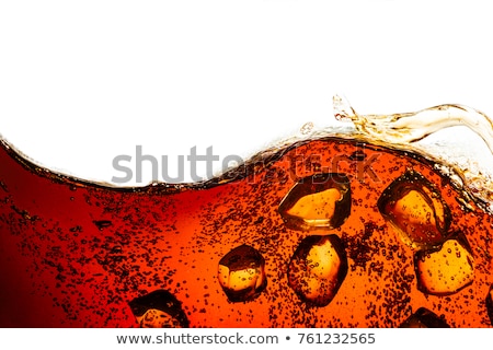 Stock foto: Side View Background Of Cold Cola With Ice Isolated