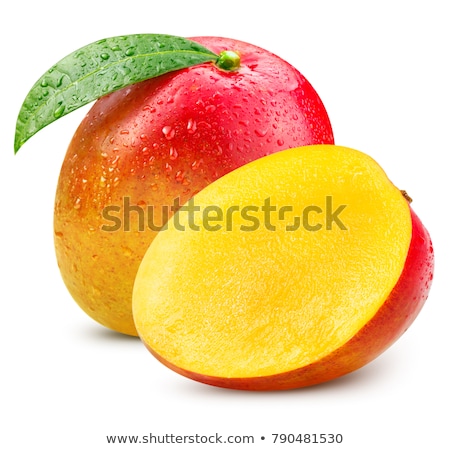 Foto d'archivio: Green Mango With White Background