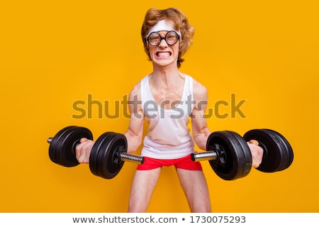 Stok fotoğraf: Young Man Exercise With Barbell