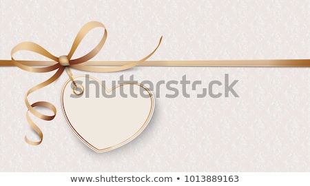 Stock photo: Golden Ribbon Heart Eps 10