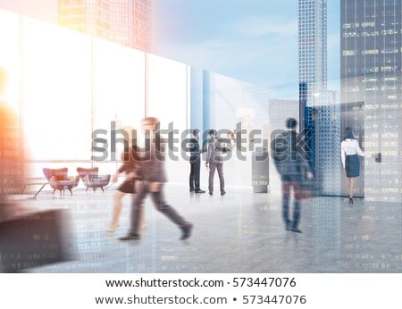 Foto stock: Modern Building Hall With Elevators 3d Rendering