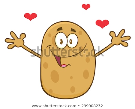 Happy Potato Cartoon Character With Hearts And Open Arms For A Hug Vector Illustration C Hittoon Stockfresh