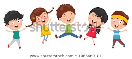 Happy Children Cartoon Characters Group Stock foto © yusufdemirci