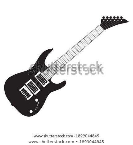 Stok fotoğraf: Electric Guitar With Music Notes On The Background Vector Illus