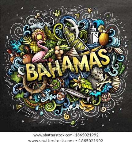 Bahamas Hand Drawn Cartoon Doodles Illustration Funny Travel Design ストックフォト © balabolka