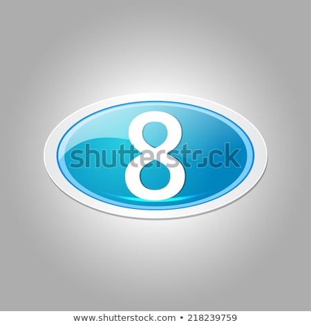 Stock photo: 8 Number Circular Vector Blue Web Icon Button