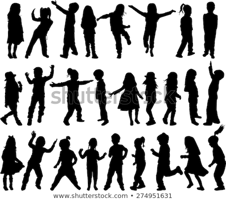 Foto stock: Children Silhouettes