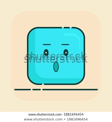 Zdjęcia stock: Square Emoticon Big Shock