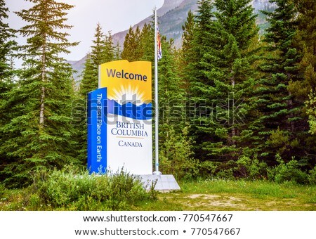 Foto stock: Welcome To British Columbia Sign