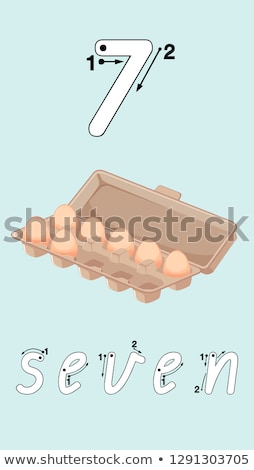 Foto stock: Seven Eggs In Carton