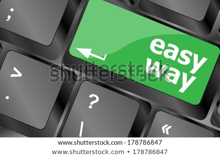 Easy Way Green Button On The Keyboard Close Up Zdjęcia stock © fotoscool