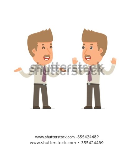 Stok fotoğraf: Funny Character Broker Tells Interesting Story To His Friend